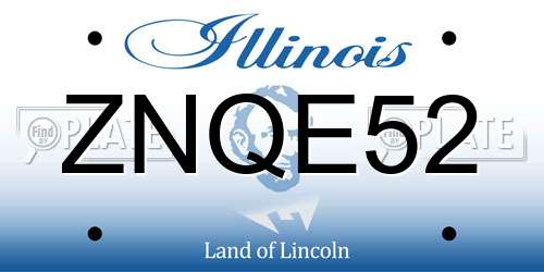 ZNQE52 Illinois License Plate
