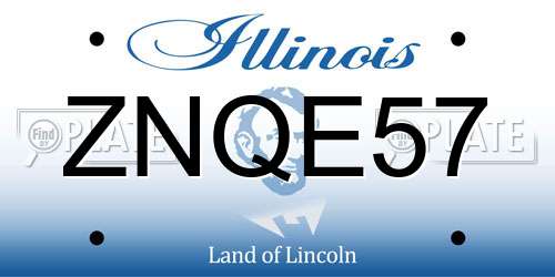 ZNQE57 Illinois License Plate