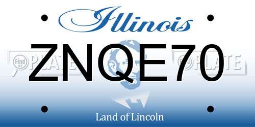 ZNQE70 Illinois License Plate