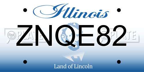 ZNQE82 Illinois License Plate