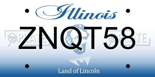 ZNQT58 Illinois License Plate