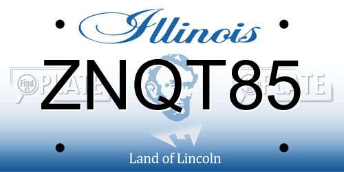 ZNQT85 Illinois License Plate