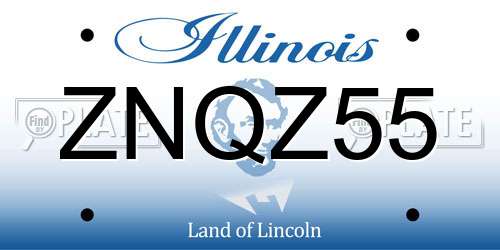 ZNQZ55 Illinois License Plate