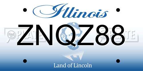 ZNQZ88 Illinois License Plate
