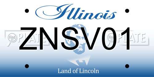 ZNSV01 Illinois License Plate