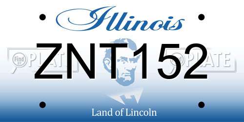 ZNT152 Illinois License Plate
