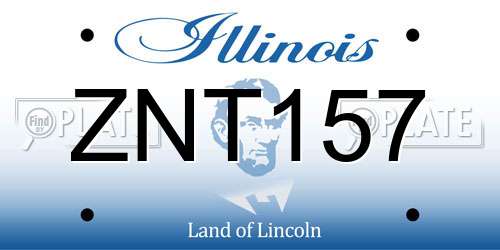 ZNT157 Illinois License Plate