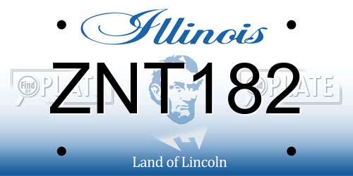 ZNT182 Illinois License Plate