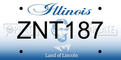 ZNT187 Illinois License Plate