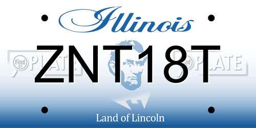 ZNT18T Illinois License Plate