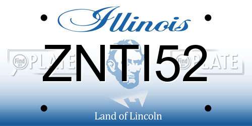 ZNTI52 Illinois License Plate