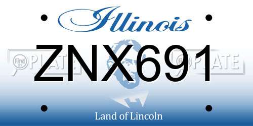ZNX691 Illinois License Plate