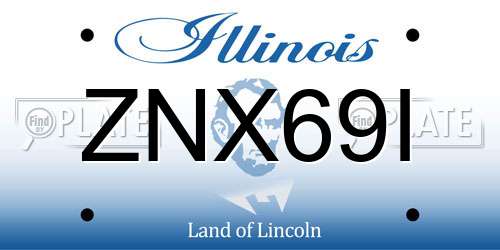 ZNX69I Illinois License Plate