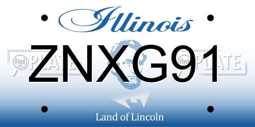 ZNXG91 Illinois License Plate