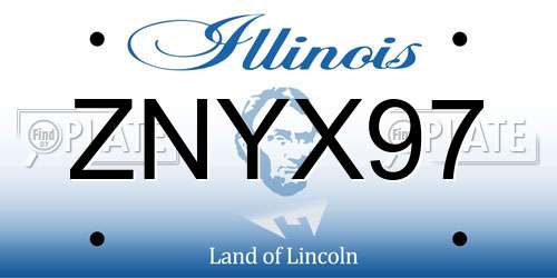 ZNYX97 Illinois License Plate