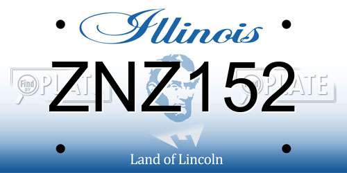 ZNZ152 Illinois License Plate