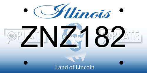 ZNZ182 Illinois License Plate