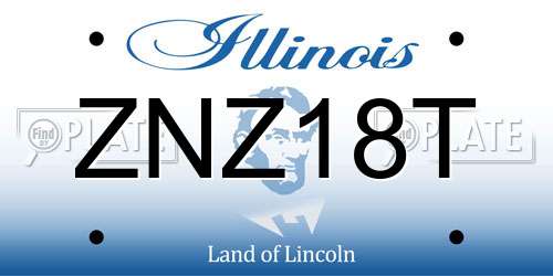 ZNZ18T Illinois License Plate