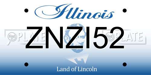 ZNZI52 Illinois License Plate