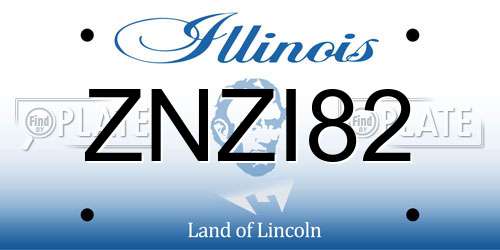 ZNZI82 Illinois License Plate