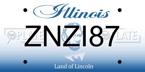 ZNZI87 Illinois License Plate