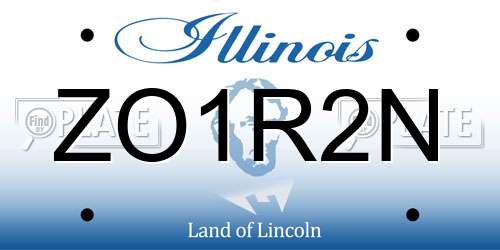 ZO1R2N Illinois License Plate