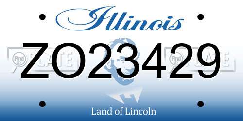 ZO23429 Illinois License Plate