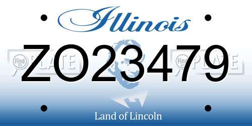 ZO23479 Illinois License Plate