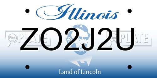 ZO2J2U Illinois License Plate