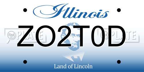 ZO2T0D Illinois License Plate