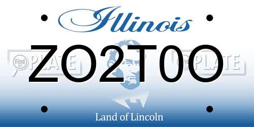 ZO2T0O Illinois License Plate