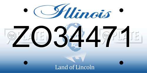 ZO34471 Illinois License Plate