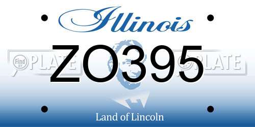 ZO395 Illinois License Plate
