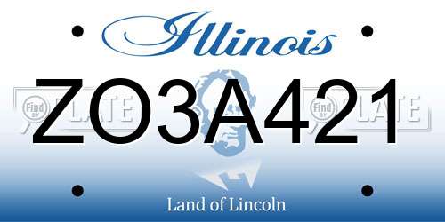ZO3A421 Illinois License Plate