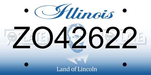 ZO42622 Illinois License Plate