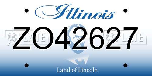 ZO42627 Illinois License Plate