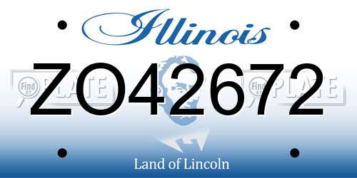 ZO42672 Illinois License Plate