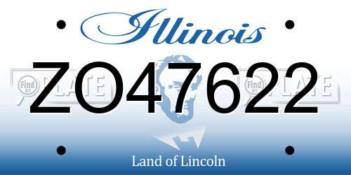 ZO47622 Illinois License Plate