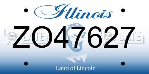 ZO47627 Illinois License Plate