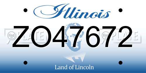 ZO47672 Illinois License Plate