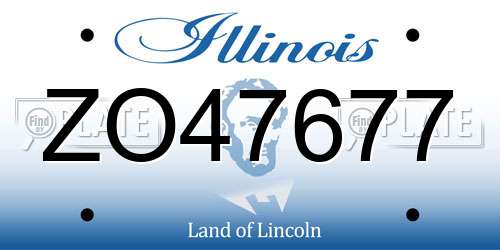 ZO47677 Illinois License Plate