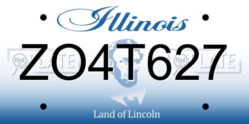 ZO4T627 Illinois License Plate