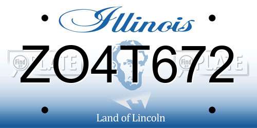 ZO4T672 Illinois License Plate
