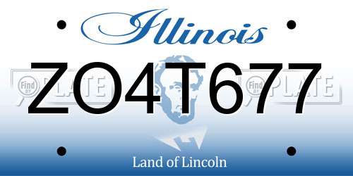ZO4T677 Illinois License Plate