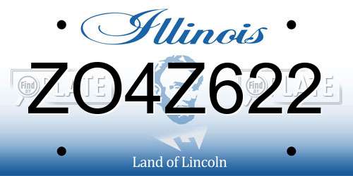ZO4Z622 Illinois License Plate