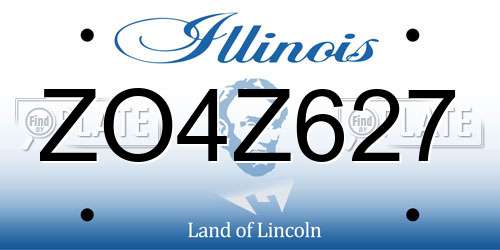 ZO4Z627 Illinois License Plate