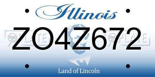ZO4Z672 Illinois License Plate