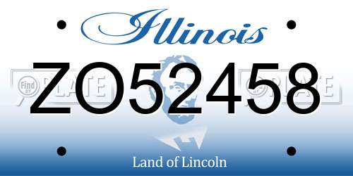 ZO52458 Illinois License Plate