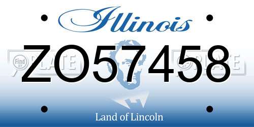 ZO57458 Illinois License Plate