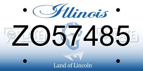 ZO57485 Illinois License Plate